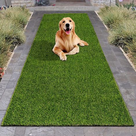 Passatoia Erba Sintetica Prato Sintetico Artificiale Giardino 2 Cm Bicolore Effetto Secco Drenante Resistente Uv Terrazzo Balcone Manto Calpestabile 20Mm Zerbino Striscia Bicolore - 1x3 MT (1/5)