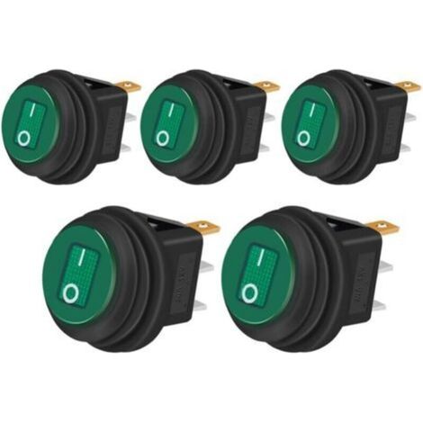 5 pièces Interrupteur à Bascule Étanche 12V 20A ON/OFF 3 broches 2 positions Commutateur à bascule Indicateur LED pour Voiture Camion Bateau Appareils électroménagers