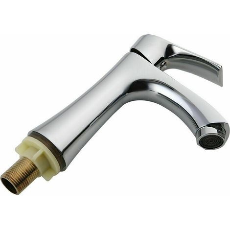 Kaltwasser-Wasserhahn für Handwaschbecken, Chrom-Edelstahl-Badezimmer-Wasserhahn, einfacher Waschtisch-Wasserhahn, modernes Design, Waschtischmischer (1/4)