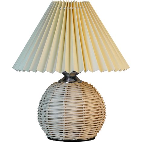 Jolie petite lampe plissée, lampe de chevet moderne, abat-jour beige, chambre, bureau à domicile (1/5)