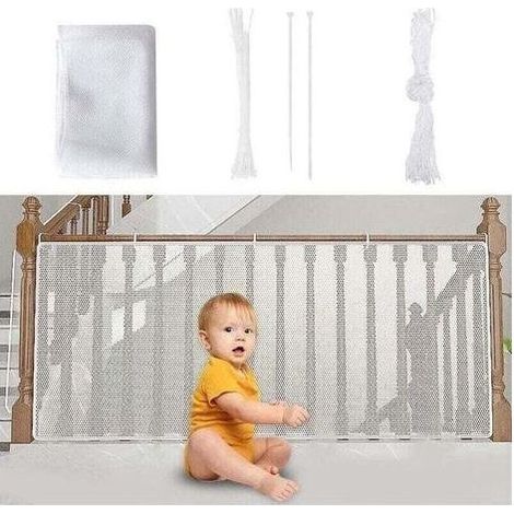 Filet chat balcon ,robuste et Réglable barriere de securite enfant,filet de Protection Anti-Chute pour Escaliers,convient pour les balcons, les escaliers, les parapets（3m0.9m） (1/4)