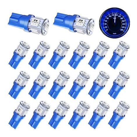 20 x W5W LED Car Interior Light Bulbs 12 V for Ceiling Light Blue (1/5)