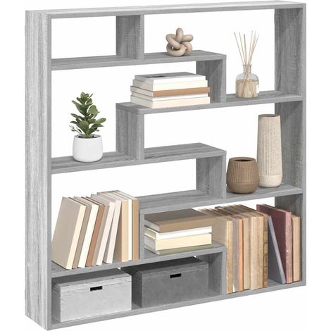 vidaXL Wall Cube Shelf 7 Compartments Grey Sonoma Engineered Wood