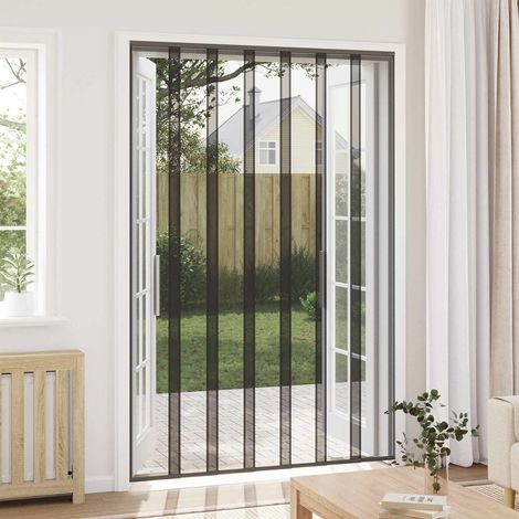 vidaXL Zanzariera per porta con tenda in rete Nero 160 x 240 cm