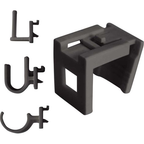 Paris Prix – Lot de 2 crochets réglables 15cm – Supports en polypropylène – Couleur anthracite – Pose rapide pour fixation murale (1/2)