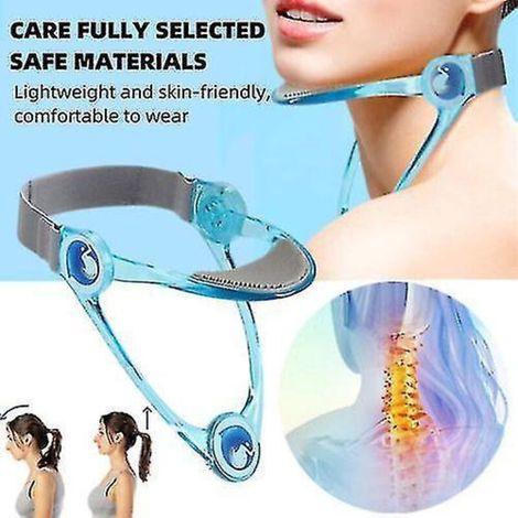 Orthèse cervicale pour soulager les douleurs cervicales, dispositif de traction cervicale, extenseur de cou, traction cervicale, aide à corriger la posture de la tête en avant, tout en étant facile à (1/4)