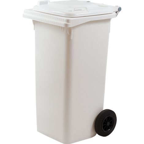 BIDONE IMMONDIZIA CARRELLATO Lt. 120 - cm 55 x 50 x 94 bianco  - ICS