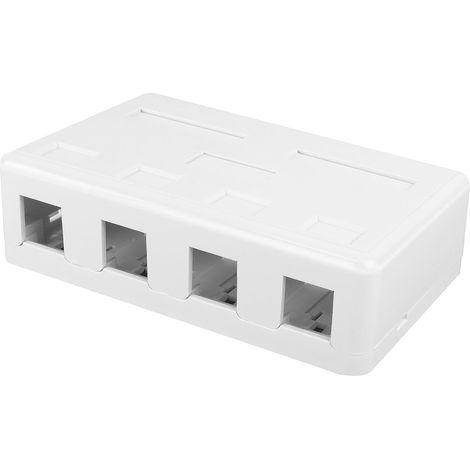 Boîtier réseau en saillie - 4 modules - Plastique robuste - Montage mural facile - Maison et bureau - 106 x 30 x 63 mm (1/5)