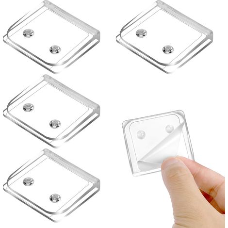 Lot de 4 clips de rideau transparents - Coupe-vent - Protection anti-éclaboussures - Clips de rideau de douche - Clips de rideau de douche - Clips pour rideau de douche (1/5)