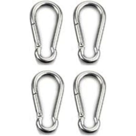 Lot de 5 grands mousquetons à vis pour fixation d'équipement, aluminium, 8 cm, vert clair, noir, lot de 5. (1/4)