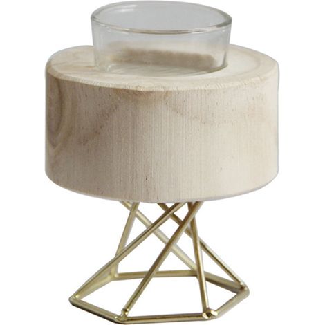 Chandelier À Bougie - Support En Bois Et Métal - Pour Décoration Intérieure Salon Chambre Bureau - Idéal Pour Mariage Noël Dîner Aux Chandelles - 1 Pièce (1/5)