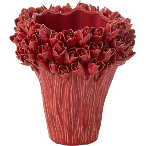Vase Déco en Grès "Ambrosia" 29cm Rouge (1/2)
