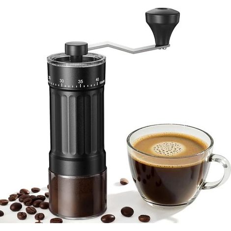 Moulin à café manuel à 40 réglages, meules coniques, portable, pour expresso, café à la française et café filtre, pour une utilisation à la maison et en voyage.-AquaForge (1/5)