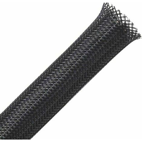 Gaine Cable Tressee Extendable of 13mm x 30m, ideal for Cover and Store the Cables Cars and the Wires. (1/4)
