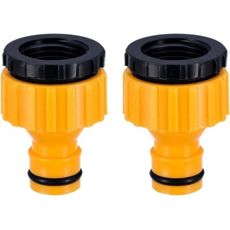 Tap Adapter, 2-Pack Plastic 3/4'' and 1/2'' BSP Threaded Garden Hose Tap Connector 2 in 1 (1/5)