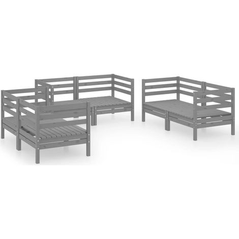 Maison Exclusive - Juego de muebles de jardín 6 piezas madera mac (1/5)