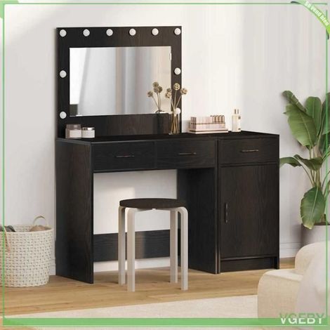 Table de toilette - 3334228 - Noir - Bois d'ingénierie - Bandes LED intégrées (1/5)