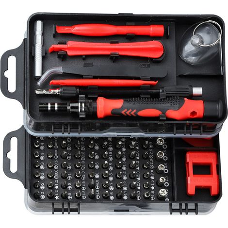 Tournevis en acier au carbone, lot multifonction pour démontage électronique et réparation de montres, téléphones portables, rouge (1/5)