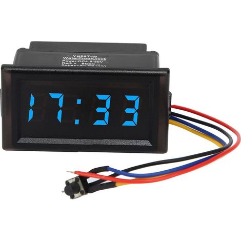 Horloge électronique de Voiture, Horloge électronique Automatique de Voiture étanche à la Poussière DC4.5-30V LED Affichage Numérique Horloge électronique Automatique de Voiture(bleu) (1/5)