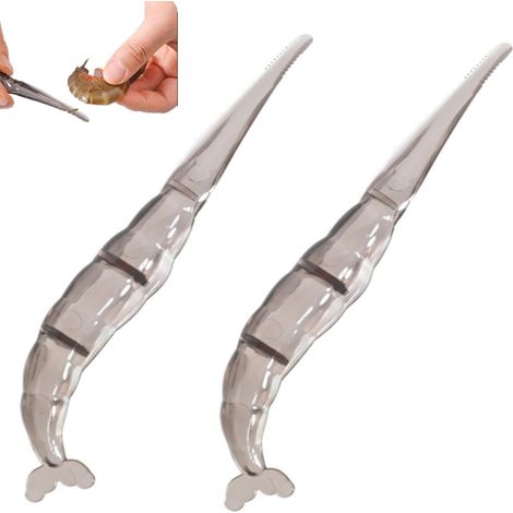 Outil pour décortiquer les crevettes, ensemble de 4 pièces : éplucheur et déveineur de crevettes, outil pour décortiquer les écrevisses, outil pour décortiquer les écrevisses, outil pour nettoyer les (1/5)