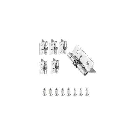 Lot de 6 charnières à ressort à ouverture automatique, en acier inoxydable 304 à fermeture automatique pour portes invisibles, charnières à ressort de fermeture