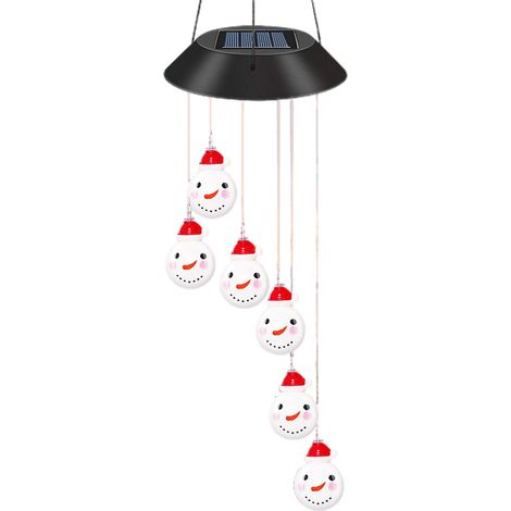 Guirlande Lumineuse Solaire - Clochette Éolienne LED Étanche avec Changement de Couleur - Pour Jardin Terrasse Balcon Intérieur - 1 Pièce (1/5)