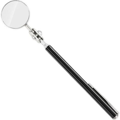 Miroir d'inspection circulaire en verre télescopique avec manche en acier inoxydable pliable,de DEBUNS (1/3)