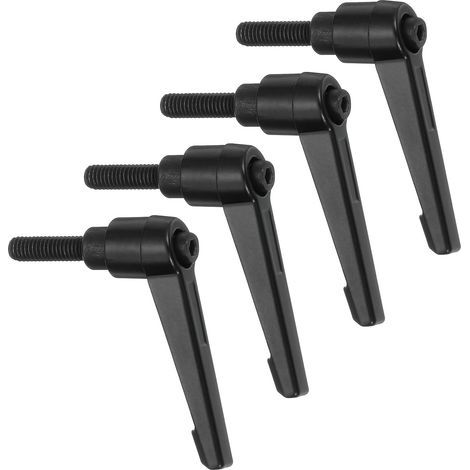 pezzi - Maniglia di serraggio - Pulsante - Filettatura maschio M6 - Meccanismo a cricchetto - Per macchine utensili e attrezzature industriali - Nero - 50x20mm (1/5)