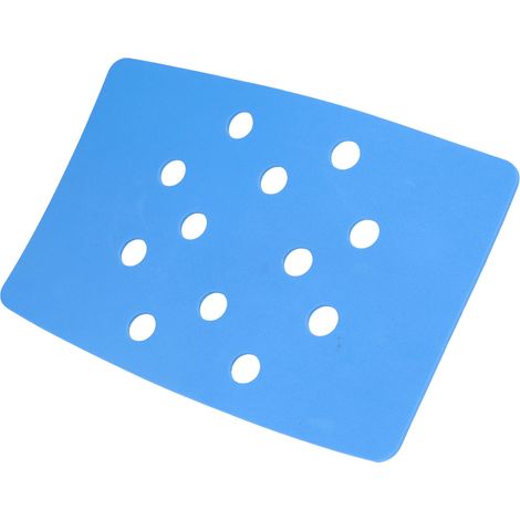 Duschstuhlkissen, selbstklebend, wärmeisolierend, EVA-Material, blau perforiert, tragbarer Duschhocker (1/5)