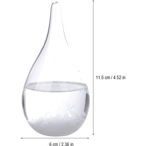 Gouttes d'Eau Tempête Verre Prévisions Météo Bouteille Cristal Chimie Décoration (Blanc Sans Base) (1/5)