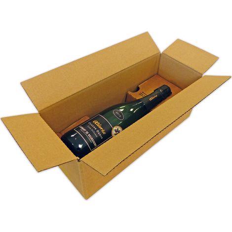 Lot de 50 Caisse carton pour 1 bouteille vin ou champagne