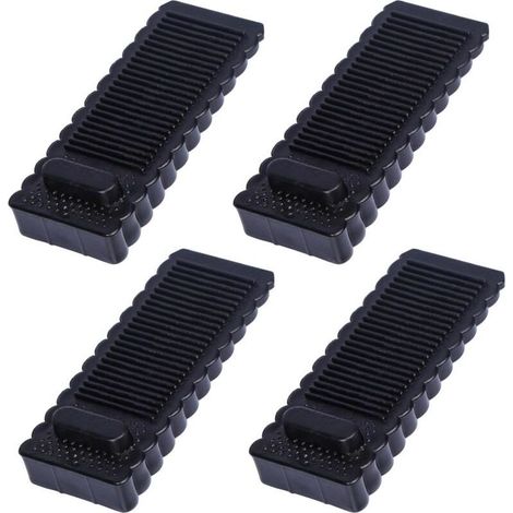 4 Pièces Noir Antidérapante Bloc Arrêts de Portes Durables Butee de Portail Bloque Butoir de Porte Empilables pour Tous Types de Sols en Intérieur et Extérieur (1/4)
