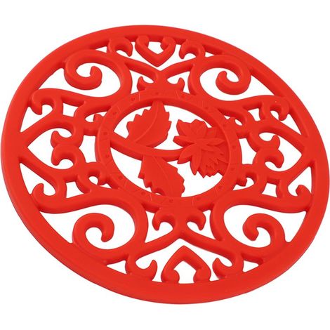 Dessous de plat en silicone, support pour plats chauds, dessous de plat antidérapant et résistant à la chaleur, rouge, idéal pour la cuisine moderne. (1/5)