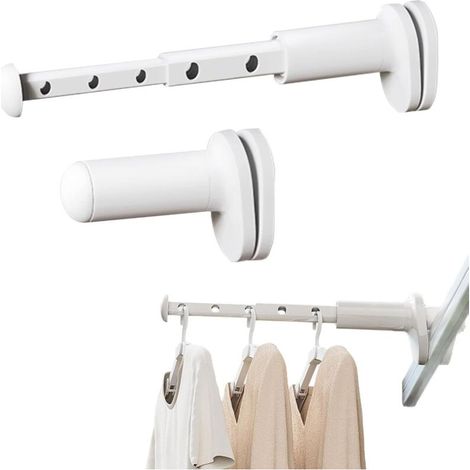 Étendoir mural rabattable – Séchoir à linge portable et extensible pour voyage, camping ou hôtel – Acier inoxydable, 60 cm