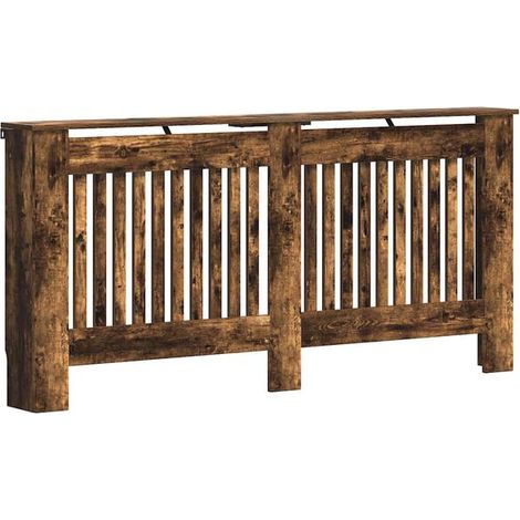 Cache-radiateur en chêne fumé, 172 x 19 x 81,5 cm, bois d'ingénierie (1/5)