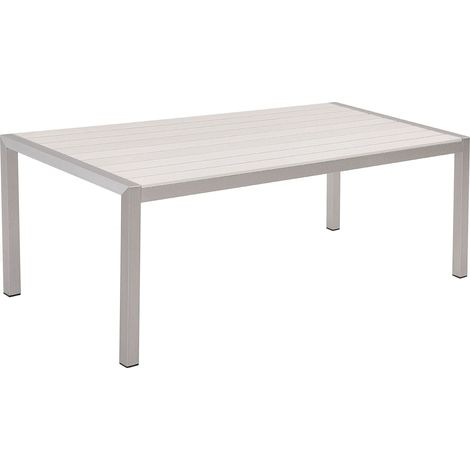 Garden Dining Table VERNIO 180 cm 90 cm Metal White