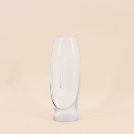 Vase forme visage en verre, H24cm (1/5)