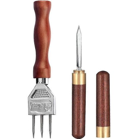 Dreizackiger Eispickel, Eispickel aus Edelstahl mit rutschfestem Holzgriff, Barkeeper-Werkzeug zum Schnitzen. (1/5)