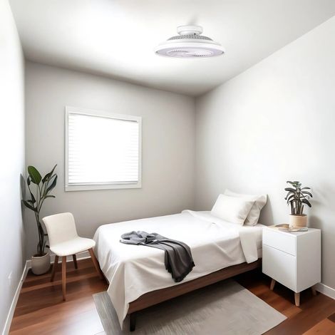 SALMY Deckenventilator Weiß mit Licht Wifi Ø59 cm