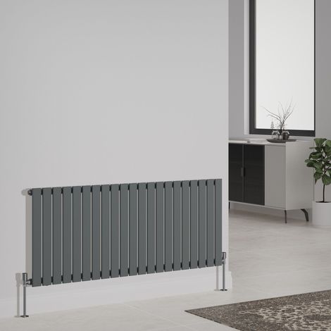 Designer Radiator Flat Panel Central Heating Rads Horizontal Single 600x1428mm Anthracite