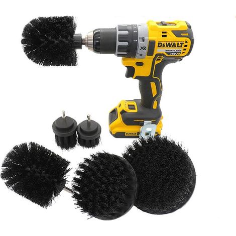 6 brosses de nettoyage pour perceuse en nylon noir, accessoires de brossage rotatifs, embouts pour perceuse et visseuse, nettoyage cuisine, salle de bain et surfaces (1/5)