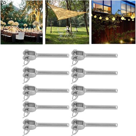 Lot de 10 connecteurs à fourche en acier inoxydable de 3 mm pour tige droite, accessoires pour câbles, verrou de traction (1/5)