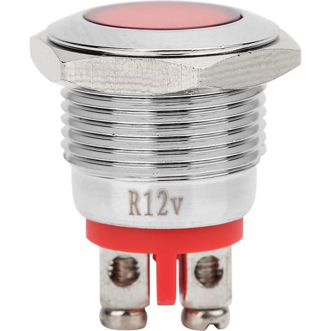 40 voyants LED d'avertissement en métal de haute qualité, étanches IP68 BEM-16C, 16 mm (rouge 12 V) (1/5)