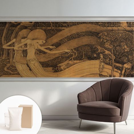 Carta Da Parati - Murale Alla Moda Decorazione - Camera Da Letto - Con Colla Gratuita Personaggi surreali 250x104 cm (1/5)