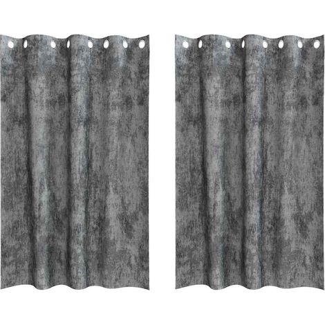Rideaux en velours 2 pcs Gris 175 x 140 cm Velours (1/5)