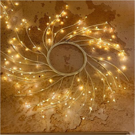 Lotti Importex, Corona di Rami di Tiglio, 160 Micro LED Bianco Caldo, 45 cm, Interno-Esterno