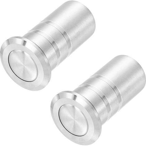 2PCS Protège-Poussière De Porte 15mm/0.59", Inserts De Verrou Coulissant Sécurisé Anti-Poussière En Acier Inoxydable 304, Accessoires Pour Verrou À Cylindre, Argenté (1/5)