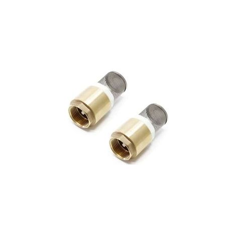 Clapet anti-retour 2 pièces avec filtre d'aspiration en acier inoxydable, clapet anti-retour à noyau de cuivre fileté de 34 mm pour le raccordement de la pompe (1/5)