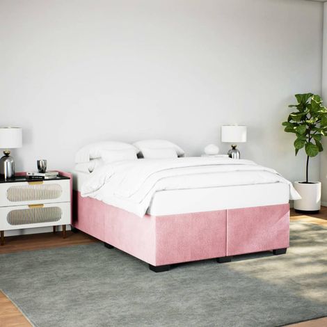 Bettgestell Rosa 140x200 cm Samt vidaXL (1/5)
