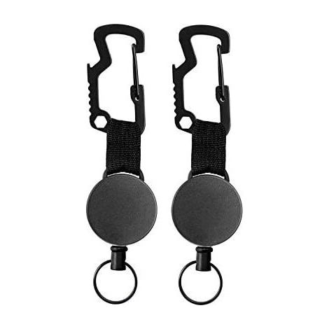 Porte Badge Enrouleur Retractable,Porte-clés,Badges Reel,Mousqueton Multitool,Clip Porte Badge,Bobine Rétractable,Retractable Key Chain,Clip Porte Clef (1/5)